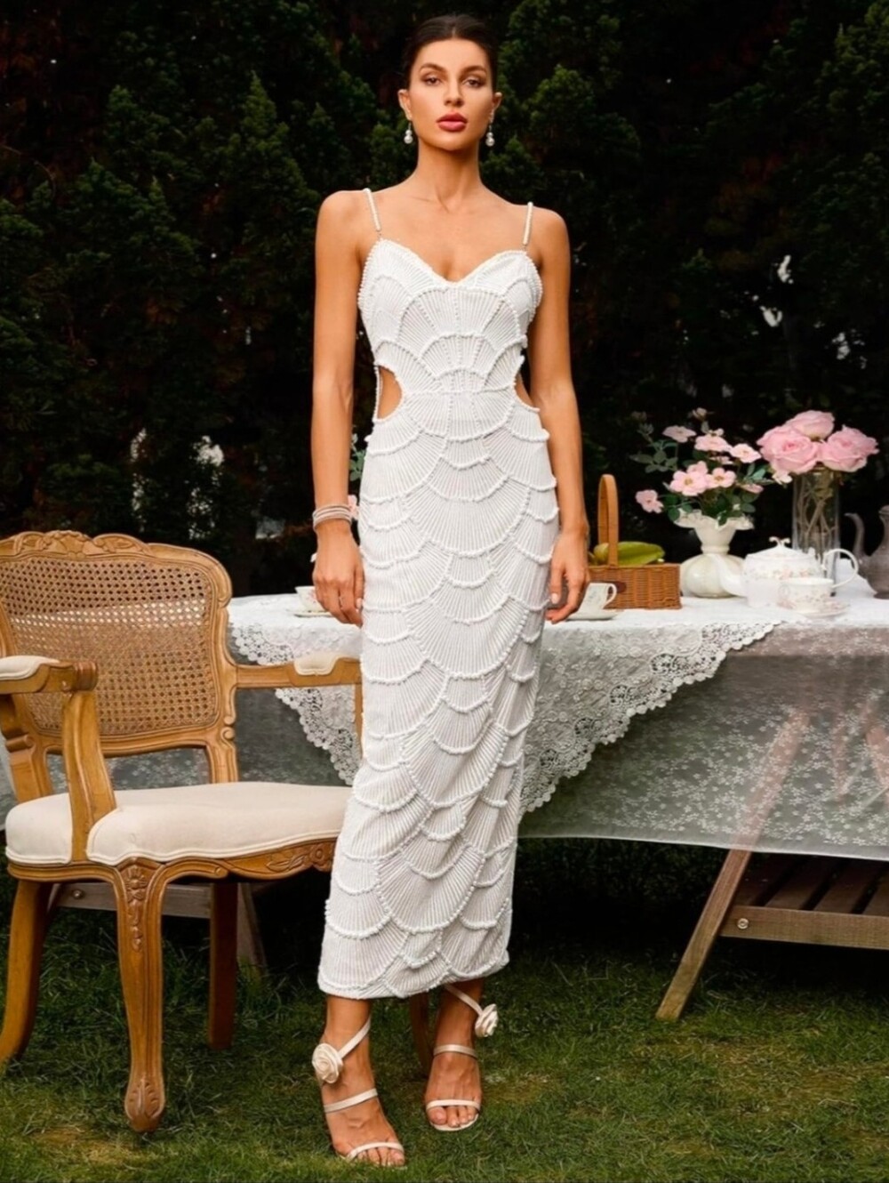 Bella Barnett Teresa Pearl Sequin Midi Dress